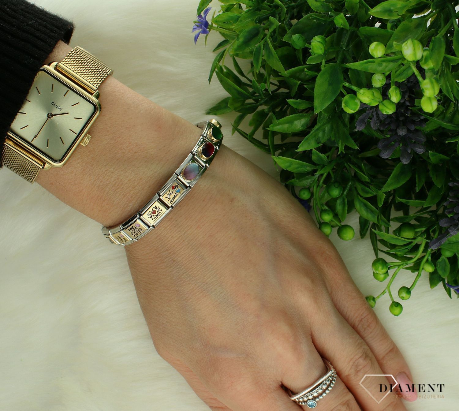 Nomination Link 18K zawieszka złoto 'Przyjaciele' z drinkiem 030289 08.png